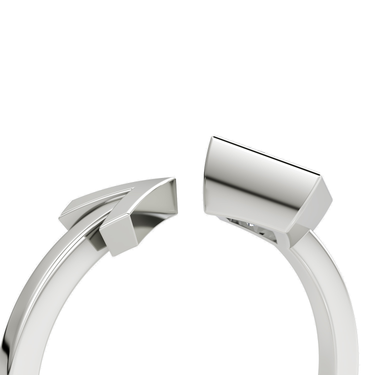 Just Brilliant Arrow Cuff Ring, 0.50Ct / Princess, 18K White Gold, detail2 view