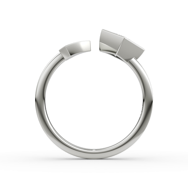 Just Brilliant Arrow Cuff Ring, 0.50Ct / Princess, 18K White Gold, profile view