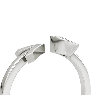 Just Brilliant Arrow Cuff Ring, 0.40Ct / Round Brilliant, 18K White Gold, detail2 view