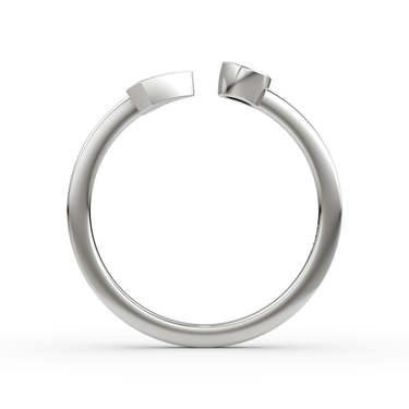 Just Brilliant Arrow Cuff Ring, 0.10Ct / Round Brilliant, 18K White Gold, profile view