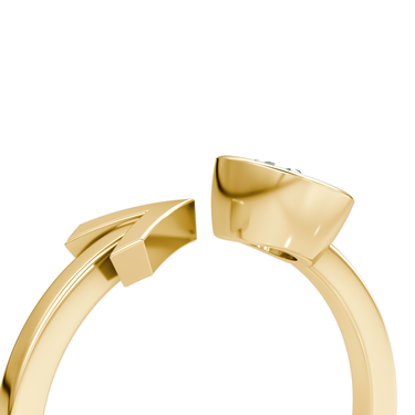 Just Brilliant Arrow Cuff Ring, 0.50Ct / Round Brilliant, 18K Yellow Gold, detail2 view