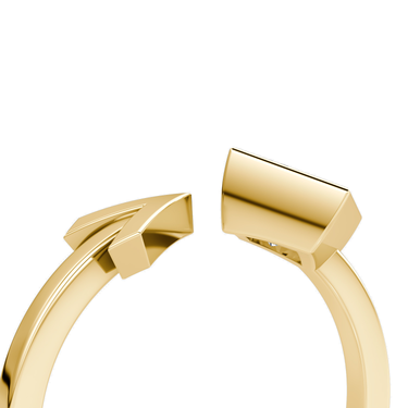 Just Brilliant Arrow Cuff Ring, 0.50Ct / Princess, 18K Yellow Gold, detail2 view