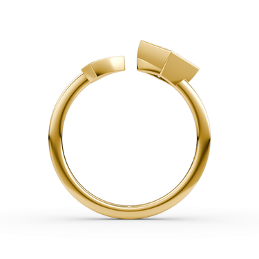 Just Brilliant Arrow Cuff Ring, 0.50Ct / Princess, 18K Yellow Gold, profile view