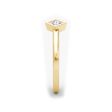 Arrow Cuff diamond ring, 0.15Ct / Princess, 18K Yellow Gold, side view