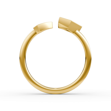 Just Brilliant Arrow Cuff Ring, 0.25Ct / Princess, 18K Yellow Gold, profile view