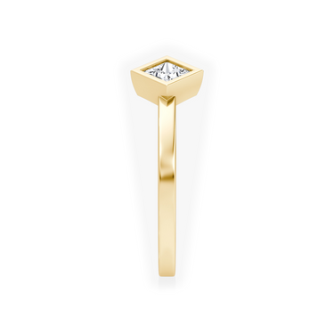 Arrow Cuff diamond ring, 0.25Ct / Princess, 18K Yellow Gold, side view