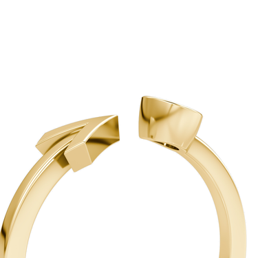 Just Brilliant Arrow Cuff Ring, 0.25Ct / Round Brilliant, 18K Yellow Gold, detail2 view