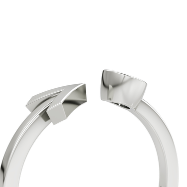 Just Brilliant Arrow Cuff Ring, 0.25Ct / Round Brilliant, 18K White Gold, detail2 view