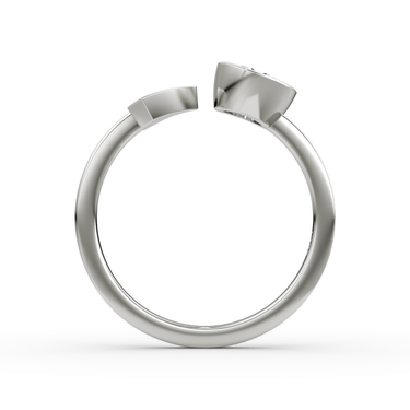 Just Brilliant Arrow Cuff Ring, 0.50Ct / Round Brilliant, 18K White Gold, profile view