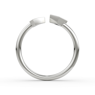 Just Brilliant Arrow Cuff Ring, 0.15Ct / Princess, 18K White Gold, profile view