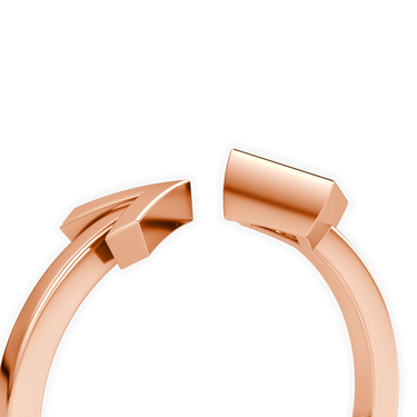 Just Brilliant arrow cuff ring, rose gold, detail2 view.