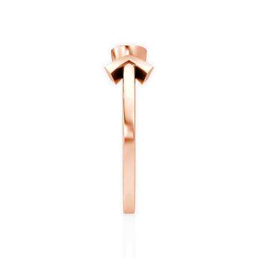 Just Brilliant arrow cuff ring, rose gold, side view.