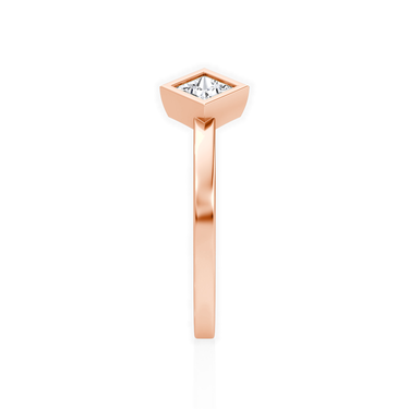 Just Brilliant arrow cuff ring, rose gold, side view.