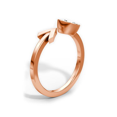 Just Brilliant arrow cuff ring, rose gold, upright2 view.