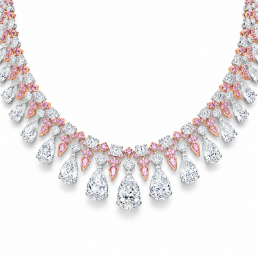 Aurore Rose Diamond Necklace by Just Brilliant — front drape