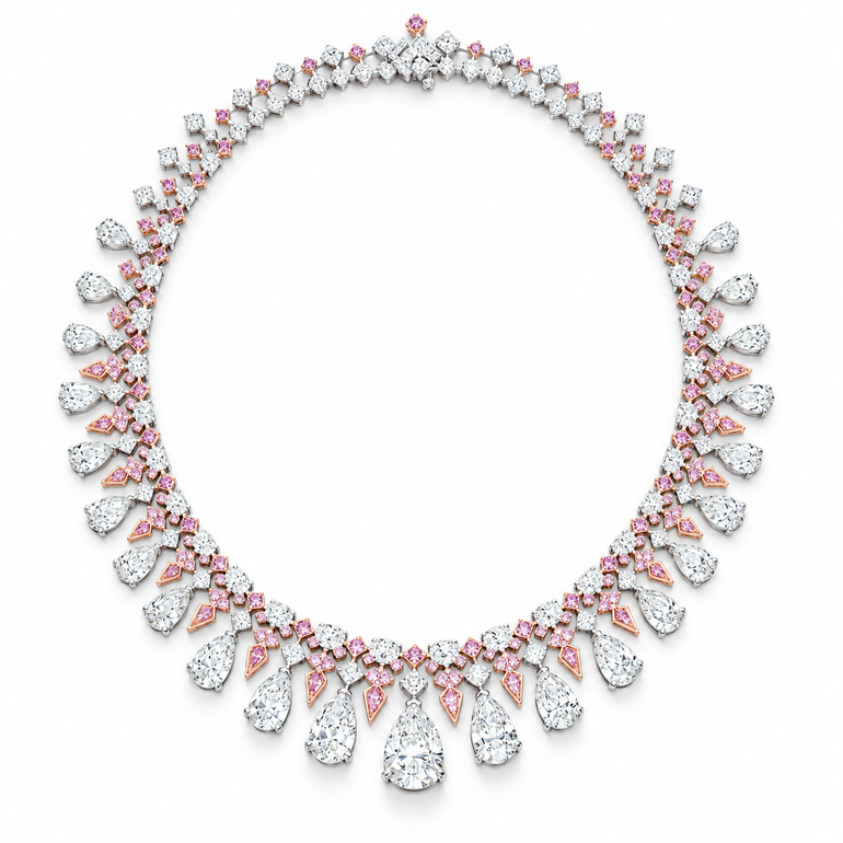 Aurore Rose Diamond Necklace by Just Brilliant — full