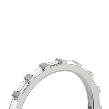 Just Brilliant Baguette Bar Band, 18K White Gold, detail