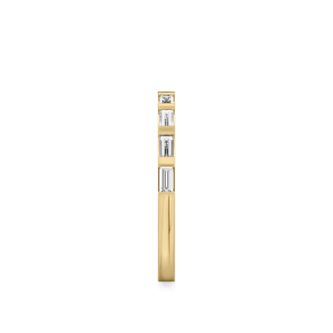 Just Brilliant Baguette Bar Band, 18K Yellow Gold, side