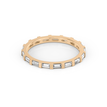 Just Brilliant Baguette Bar Band, full band, 18K Rose Gold, front