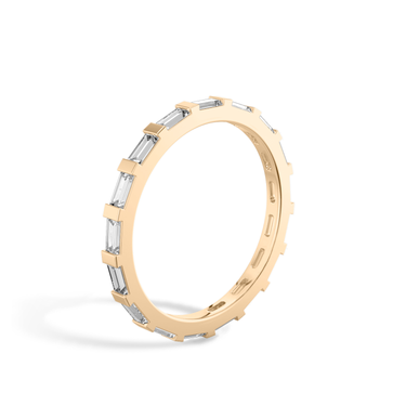Just Brilliant Baguette Bar Band, full band, 18K Rose Gold, upright