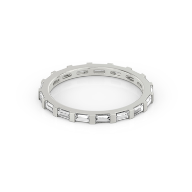 Just Brilliant Baguette Bar Band, full band, 18K White Gold, front