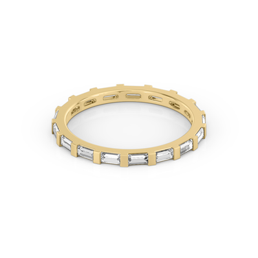 Just Brilliant Baguette Bar Band, full band, 18K Yellow Gold, front