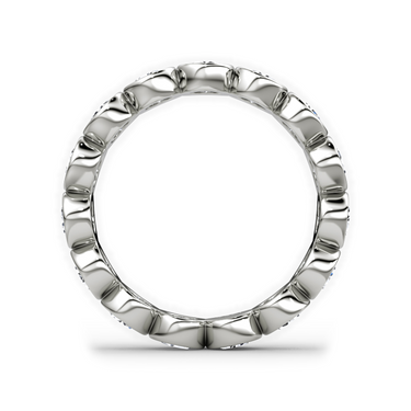 Just Brilliant Bezel Eternity Band in 18K White Gold, profile view.