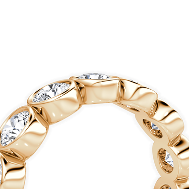 Just Brilliant Bezel Eternity Band in 18K Rose Gold, detail view.