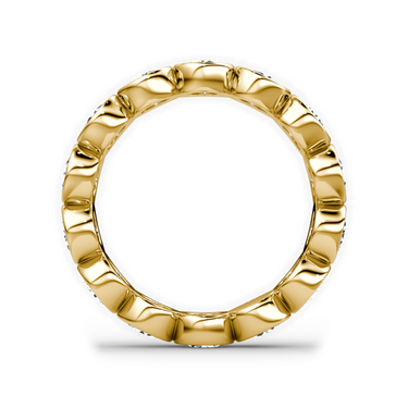 Just Brilliant Bezel Eternity Band in 18K Yellow Gold, profile view.