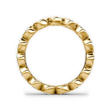 Just Brilliant Bezel Eternity Band in 18K Yellow Gold, profile view.
