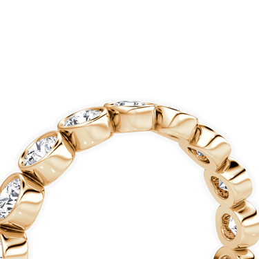 Just Brilliant Bezel Eternity Band in 18K Rose Gold, detail view.