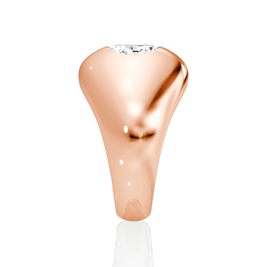 Just Brilliant oval dome band, rose gold, side view.