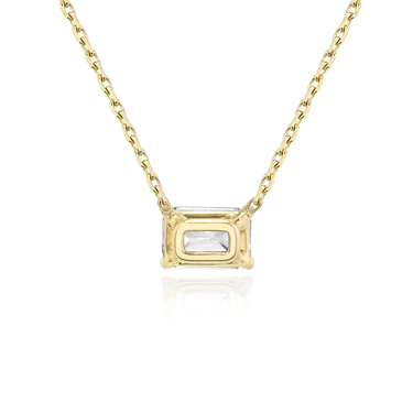 Solitaire Necklace in yellow gold, back view