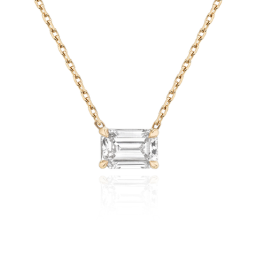 Solitaire Necklace in rose gold, front view