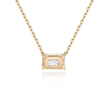 Solitaire Necklace in rose gold, back view