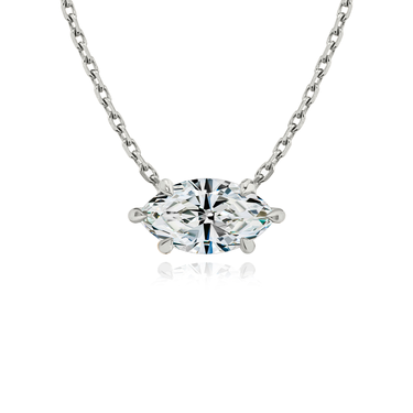 Solitaire Necklace in white gold, front view