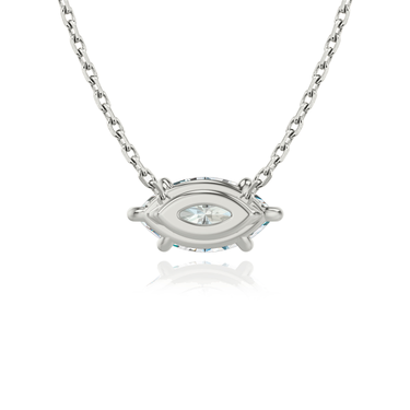 Solitaire Necklace in white gold, back view