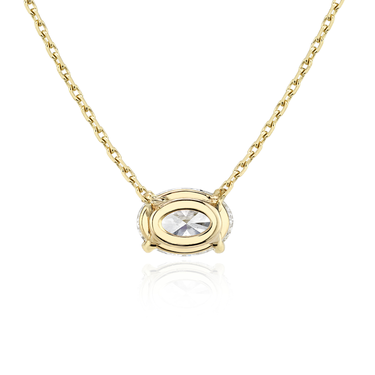 Solitaire Necklace in yellow gold, back view