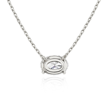 Solitaire Necklace in white gold, back view