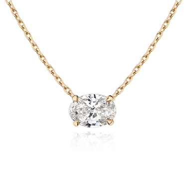 Solitaire Necklace in rose gold, front view