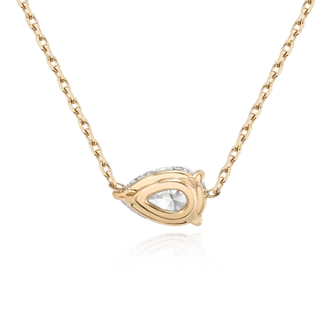 Solitaire Necklace in rose gold, back view