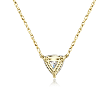 Solitaire Necklace in yellow gold, back view