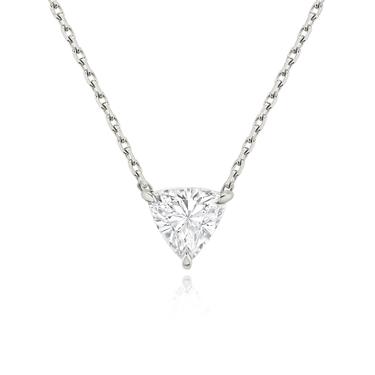 Solitaire Necklace in white gold, front view