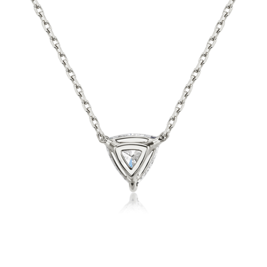 Solitaire Necklace in white gold, back view