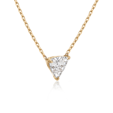 Solitaire Necklace in rose gold, perspective view