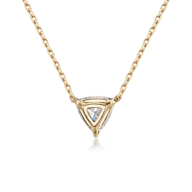 Solitaire Necklace in rose gold, back view