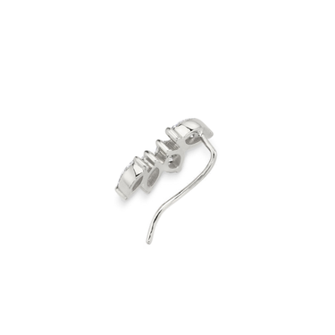 Diamond Ear Climber, white gold, back view.