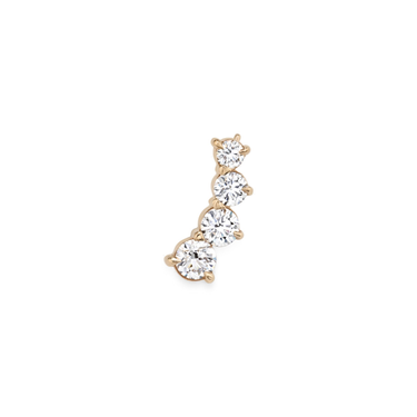 Diamond Ear Climber, rose gold, front view.