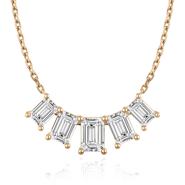 Just Brilliant Arc Diamond Necklace in 18K Rose Gold, front view