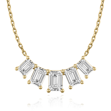 Just Brilliant Arc Diamond Necklace in 18K Yellow Gold, front view